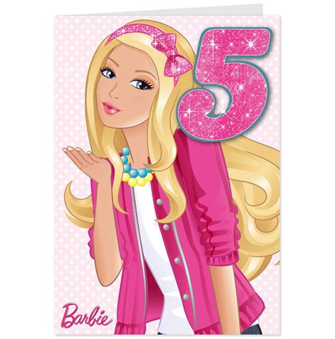 barbie 5th birthday card personalised hallmark aus festa de aniversário da barbie aniversário