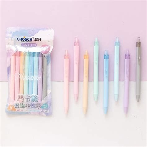 8pcs Set Pastel Color Pens Moderate Colors 05mm Ballpoint Etsy