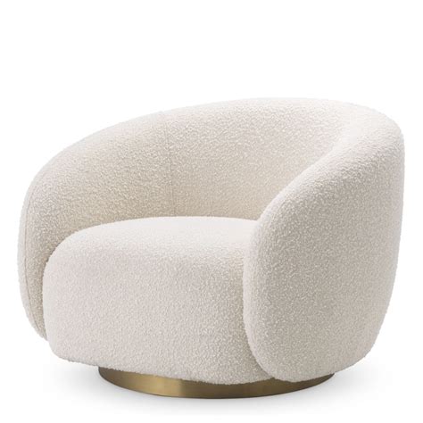 Boucle Curved Swivel Chair Eichholtz Brice Swivel Chair Living Room Swivel Chair Modern