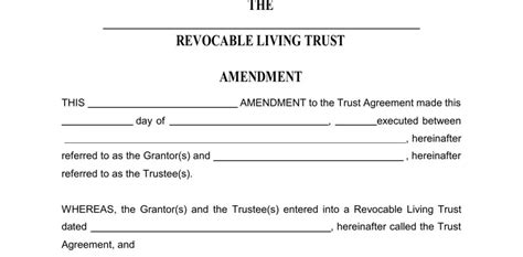 Trust Amendment Form ≡ Fill Out Printable Pdf Forms Online
