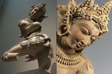 Sandstone Apsara Statue Celestial Nymph 12th Century Uttar Pradesh India 1189x785