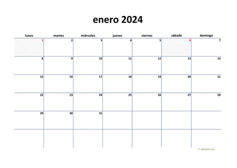 Calendario Enero 2024