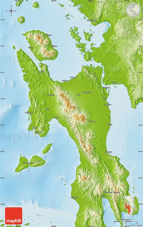 Physical Map Of Leyte