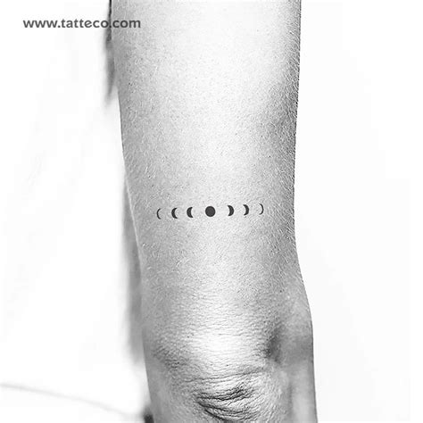 Minimalist Moon Phases Temporary Tattoo Set Of Tatteco Yoga