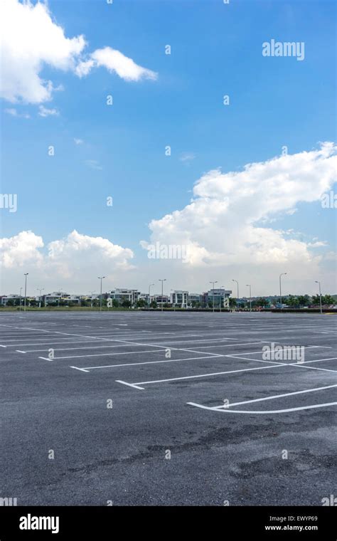 Empty Parking Lot With Blue Skies Stock Photo Alamy