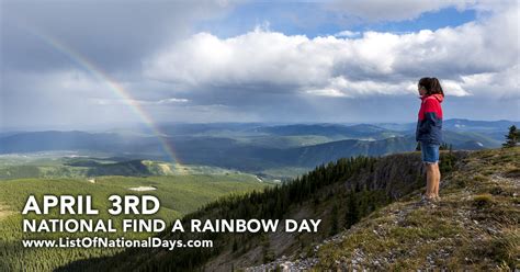 National Find A Rainbow Day List Of National Days