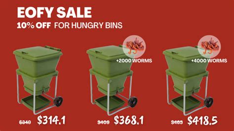 End Of Financial Year Sale 10 Off Hungry Bin Worm Farms And Worms
