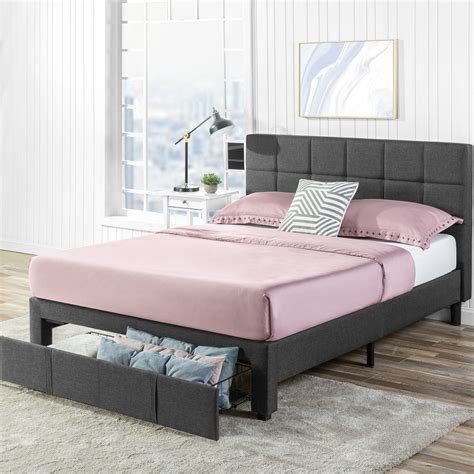 Zinus Bed Frame Gas Lift Queen Double King Single Base Platform Fabric