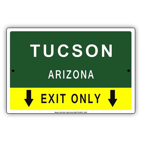 Tucson Arizona Exit Only With Pointer Arrow Direction Way Road Signs