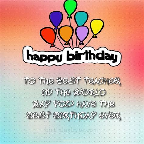 Birthday Wishes For Teacher Best Greetings Messages Happy Birthday