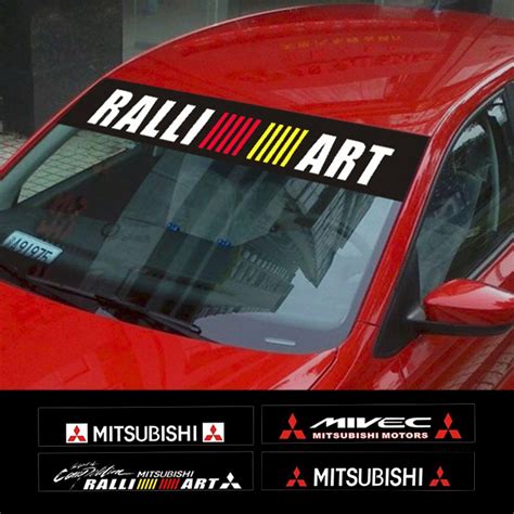 130x21cm Modified Ralliart Mivec Vinyl Car Front Windshield Reflective