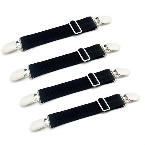 Use the clip to fasten the sheet strap to the opposite corner of the fitted sheet, beneath the mattress. Adjustable Bed Sheet Corner Holders Elastic Grippers Suspenders Holder Straps Ne | eBay