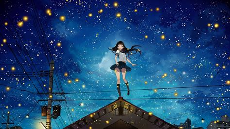 Night Anime Girl Wallpapers Wallpaperboat