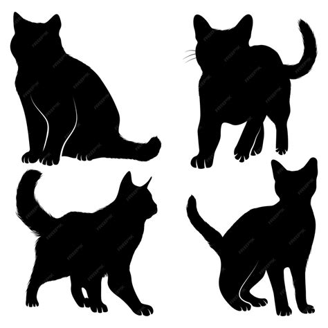 Premium Vector Animal Cat Silhouettes Vector Illustration