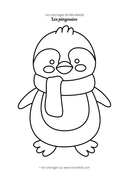 Coloriage pingouin facile Dessin à colorier imprimer en PDF
