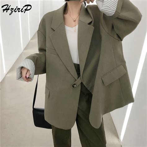 Hzirip New Fashion Women Blazers Single Button Autumn Full Sleeve Suit
