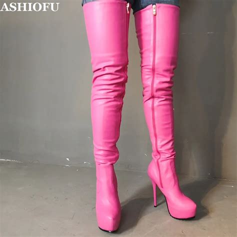 Ashiofu 2023 New Style Ladies Thigh High Boots Sweet Wedding Party Prom