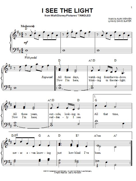 Select a song using the piano search box or by browsing the music sheets. I See The Light (from Disney's Tangled) Sheet Music ...