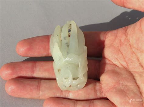 51bidlive A Chinese Celadon Jade Carving Of A Finger Citron Qing Dynasty 19th Century