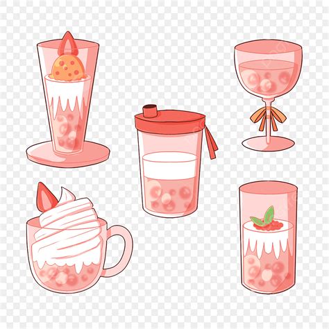 Strawberry Milk Tea Png Transparent Pink Strawberry Milk Tea Bubble