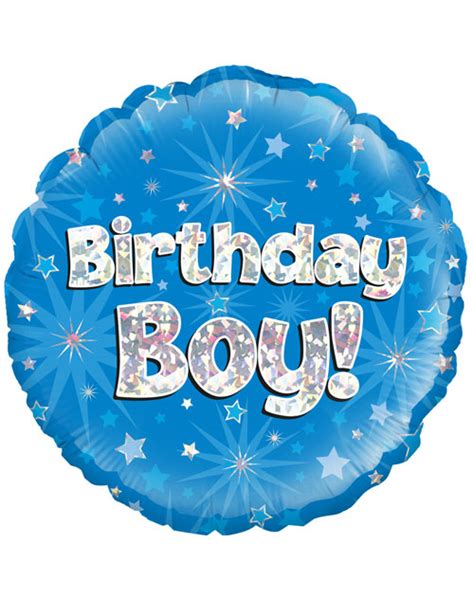 18inch Happy Birthday Boy Blue Holographic Balloon Its My Party