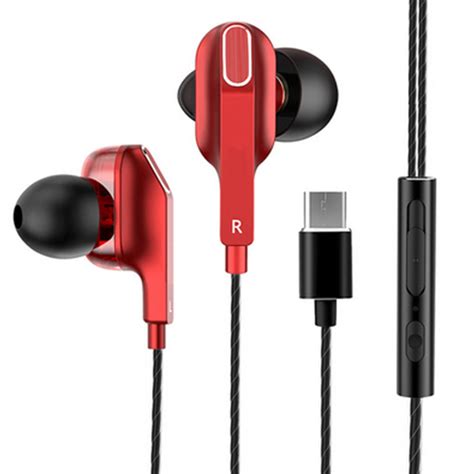 Type C Headphone Wired In Ear Earbuds With Mic Hi Fi Stereo Bass