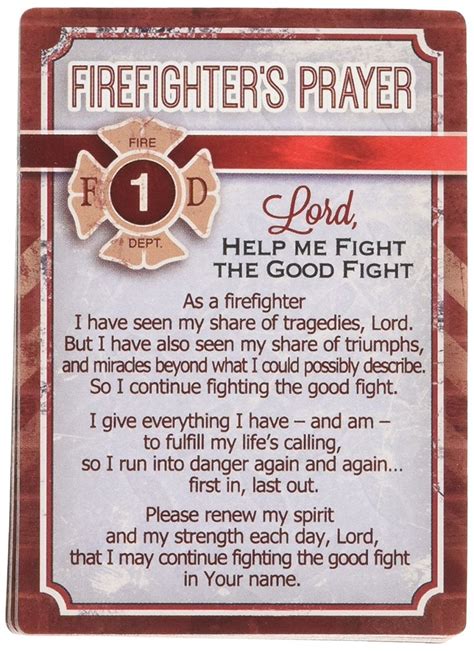 Firefighters Prayer Blessing Card Wallet Size