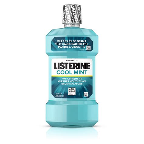 listerine cool mint antiseptic mouthwash for bad breath plaque and gingivitis 250 ml 2 97