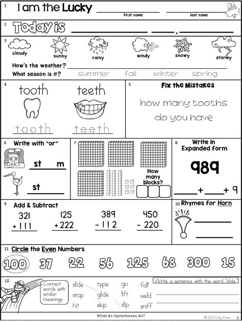 2nd Grade Worksheet Packets