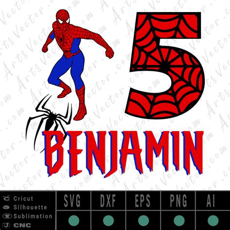Spiderman Birthday layered SVG EPS DXF PNG AI Instant Download