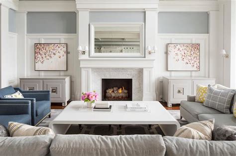 Prep your walls by dusting and cleaning the area where you'll be adding paneling. Two Story Living Room with Tall Wainscoting - Transitional ...