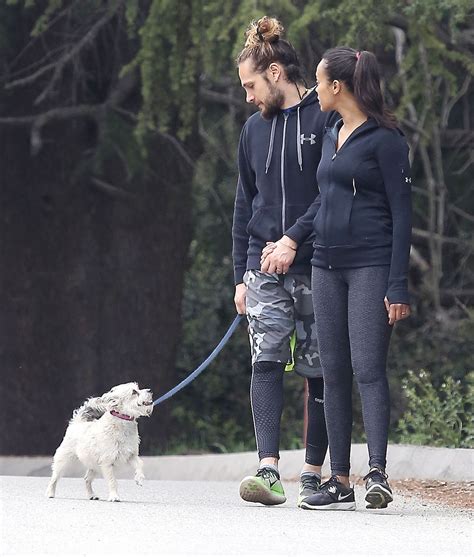 Zoe Saldana Hiking With Her Husband in Beverly Hills, March 2015 • CelebMafia