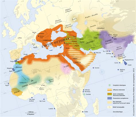 Carte Du Monde Musulman Entre 1526 Et 1550 Le Triomphe De Lempire