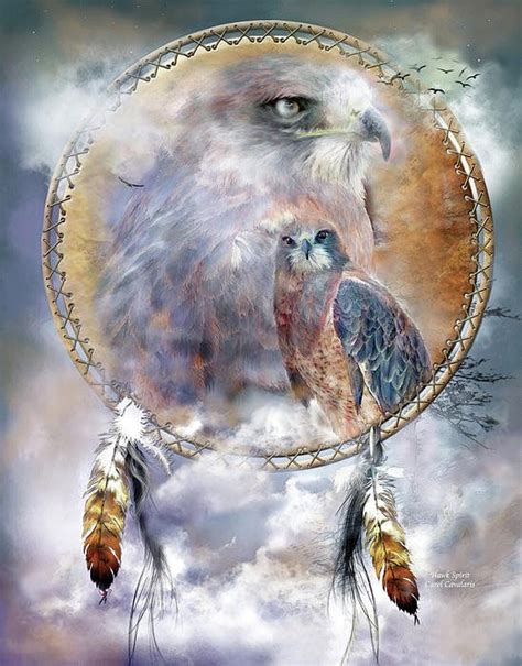 Dream Catcher Hawk Spirit Poster By Carol Cavalaris Dream Catcher