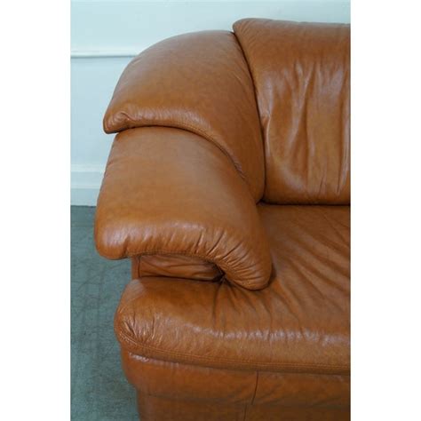 Natuzzi Vintage Caramel Color Leather Sofa Chairish