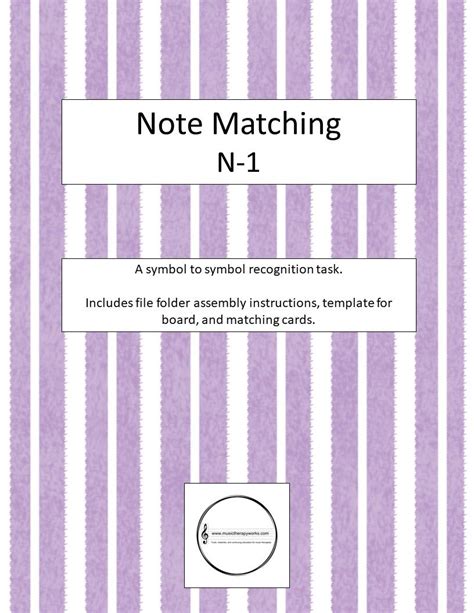 Note Matching Novice 1 Folder Therapy Clients Music Therapist