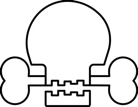 Skull And Bone Icon In Black Outline 24461499 Vector Art At Vecteezy