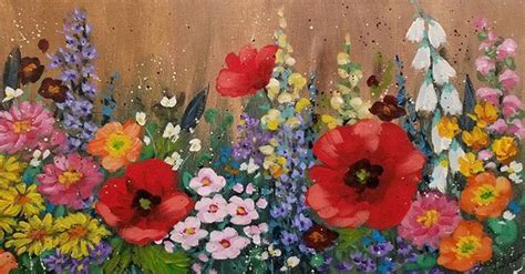 Flower Garden Acrylic Painting Tutorial By Angela Anderson On Youtube