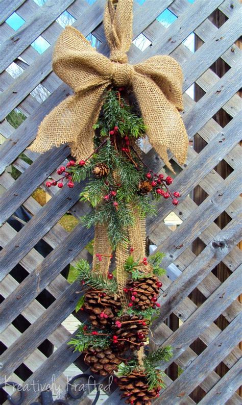 Rustic Primitive Pinecone Cluster Swag Bunch By Kreativelykrafted
