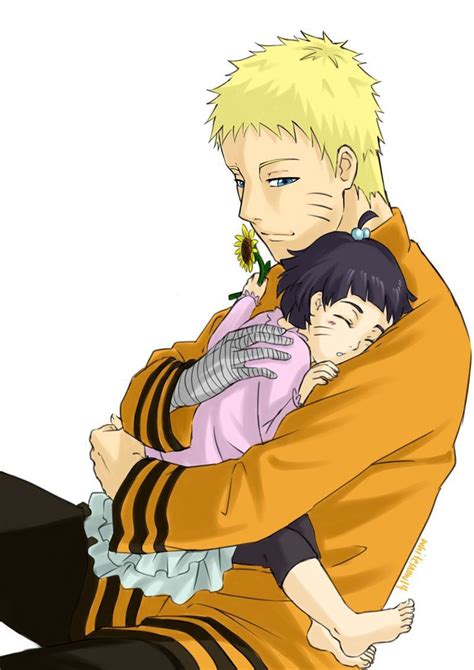 Naruto Uzumaki With Himawari Father And Daughter Personajes De Naruto