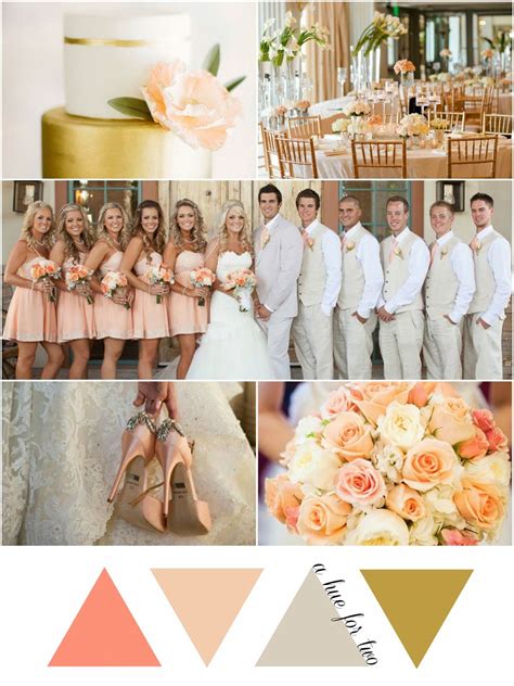 Girly Peach Ivory And Gold Wedding Colour Scheme Peach Wedding