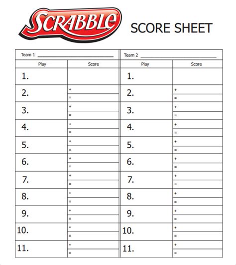 2022 Scrabble Score Sheet Fillable Printable Pdf And Forms Handypdf