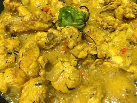 Crush and add the garlic, cooking it for about two minutes.add the turmeric, curry powder, and flour along with the chicken, and then stir to coat the meat. Miss G's Simple Jamaican Curry Chicken Recipe - Jamaicans.com