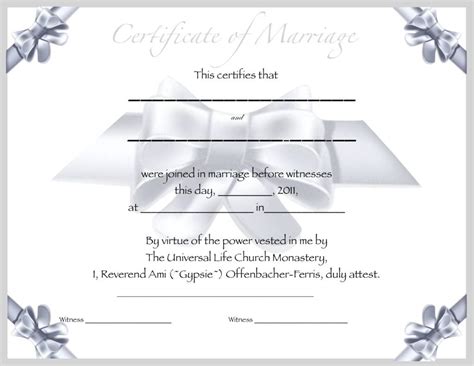 Marriage Certificate Template Certificate Templates Fake Marriage
