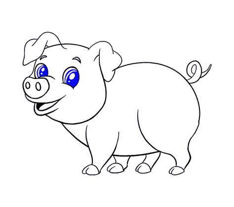 How To Draw A Cartoon Pig In A Few Easy Steps Easy Drawing Guides