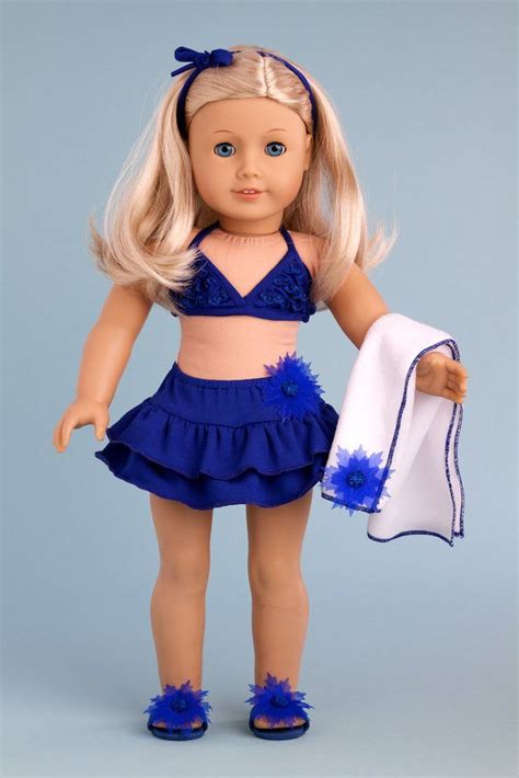 bikini mini clothes for 18 inch doll 4 piece swimsuit outfit skirt top matching flip