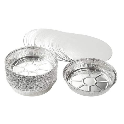 Aluminum Foil Pans 25 Piece Round Disposable Tin Pans With Flat Board