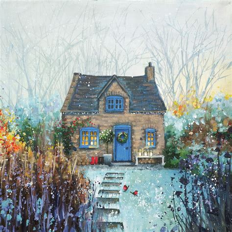 Christmas Cottage Countryside Art Painting Art Inspiration