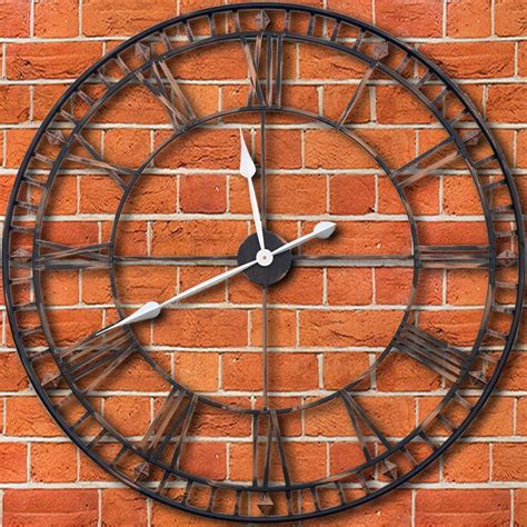 Trendmakers Stunning Large 80cm Metal Wall Clock Skeleton Wall Clock