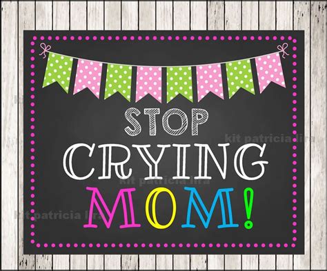 First Day Of School Sign Stop Crying Mom Chalkboard Sign Etsy